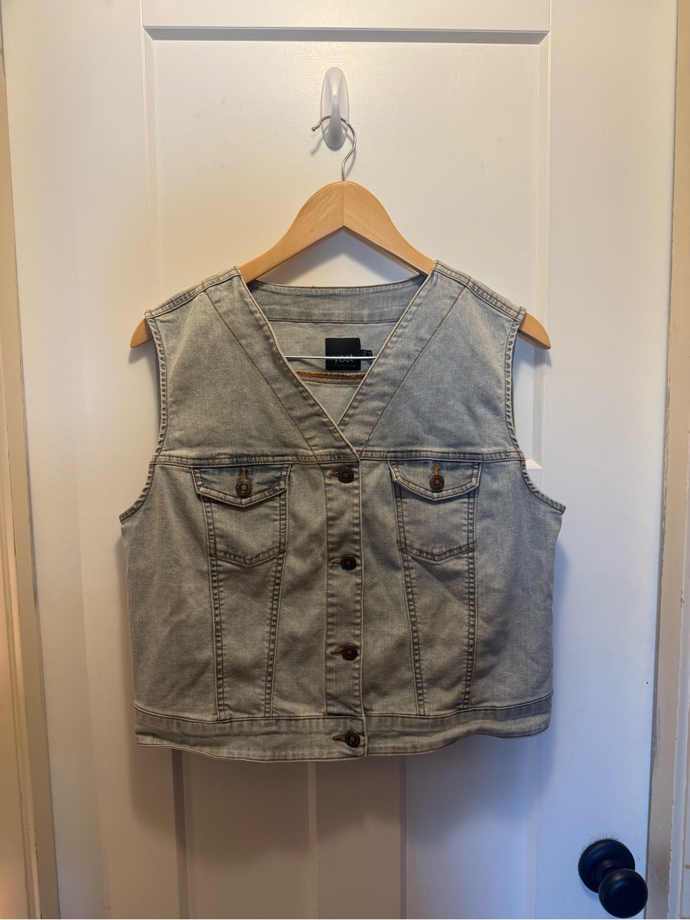 Light Wash Denim Vest - Women